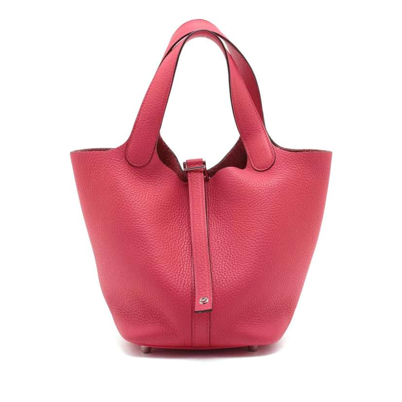 Hermès Clemence Picotin Lock 18 Pink Leather Good condition - Front View