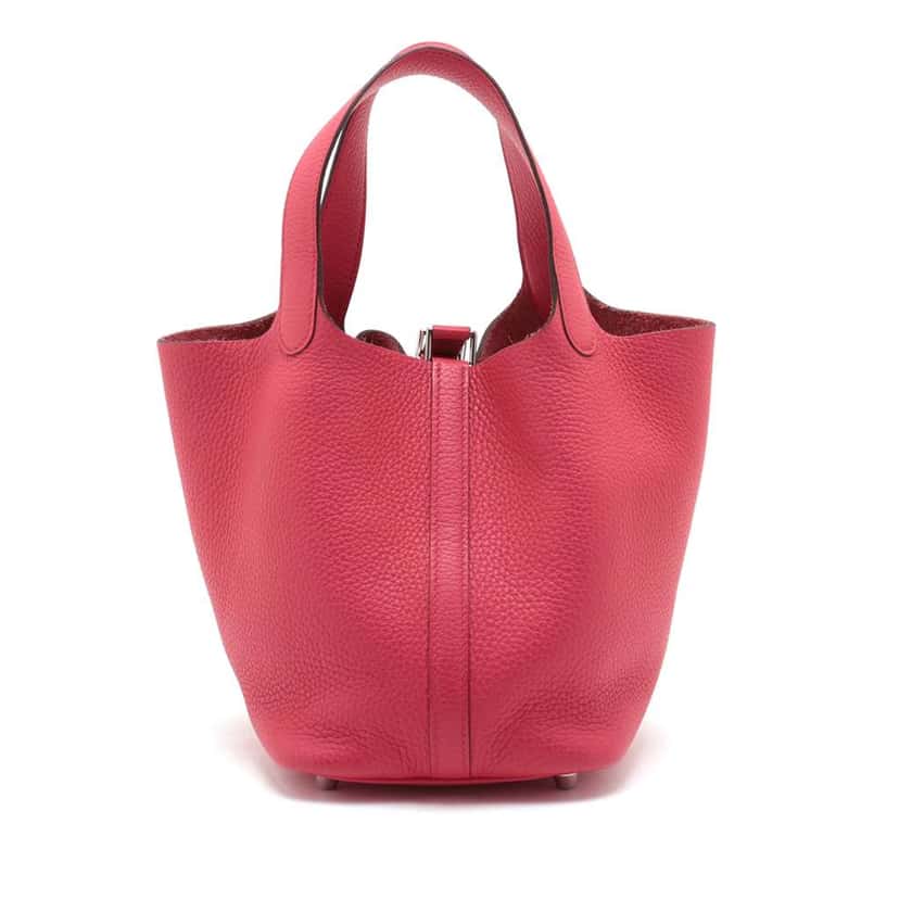 Hermès Clemence Picotin Lock 18 Pink Leather Good condition - Back View