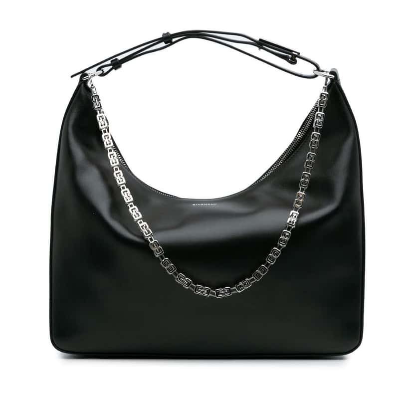 Givenchy Medium Leather Moon Cut Out Bag Black Leather Good condition - Front View