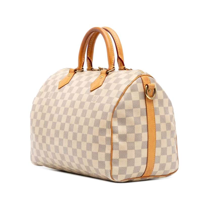 Louis Vuitton Damier Azur Speedy Bandouliere 30 White Canvas Good condition - Back View