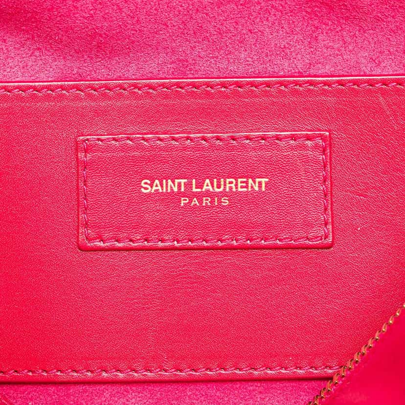 Saint Laurent Baby Leather Classic Duffle Satchel Pink Leather Good condition - Box View