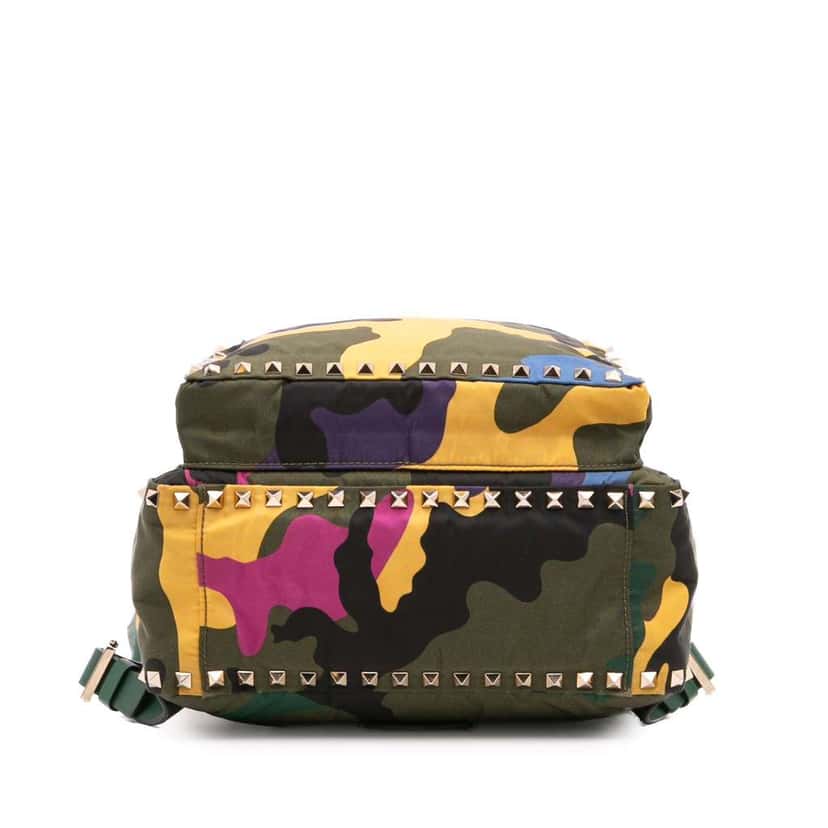 Valentino Printed Nylon Camouflage Rockstud Backpack Green Good condition - Inside View