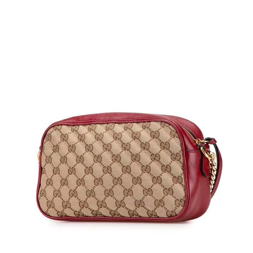 Gucci Small GG Marmont Matelasse Canvas Crossbody Brown Canvas Very good condition - Back View