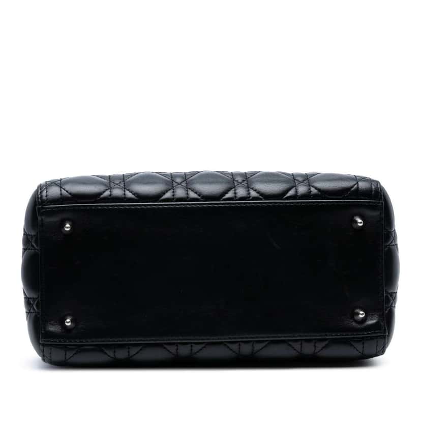 Dior Medium Lambskin Cannage Lady Dior Black Leather Good condition - Inside View