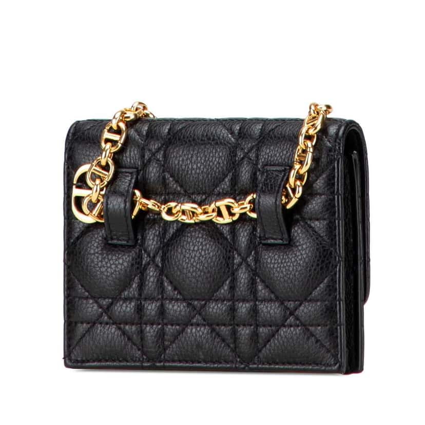 Dior Calfskin Cannage Caro Chain Belt Bag Black Leather Good condition - Back View