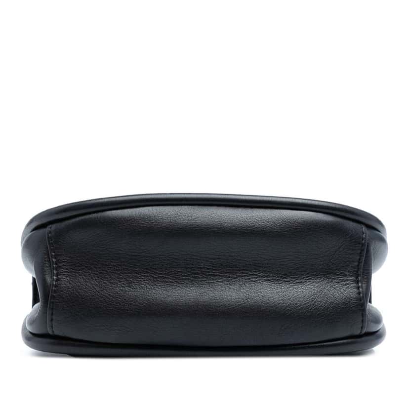 Chanel Mini Quilted Lambskin Chain Top Handle Flap Black Leather Very good condition - Inside View