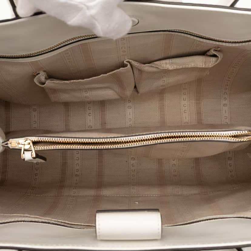 Gucci Diamante Bright Leather Tote White Leather Very good condition - Model View