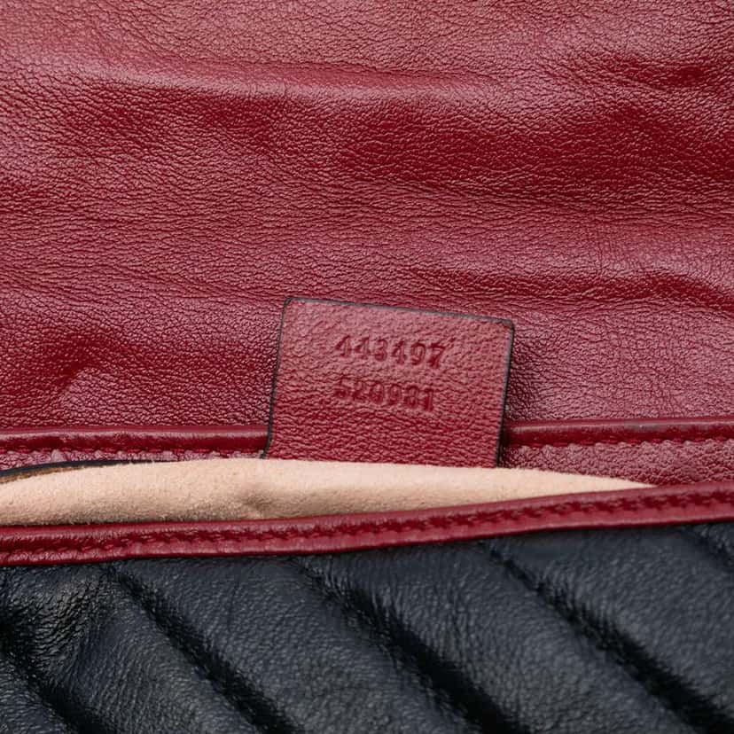 Gucci Medium GG Marmont Matelasse Diagonal Leather Torchon Shoulder Bag Black Leather Good condition - Box View