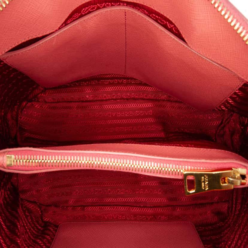 Prada Medium Saffiano Lux Promenade Satchel Pink Leather Good condition - Model View