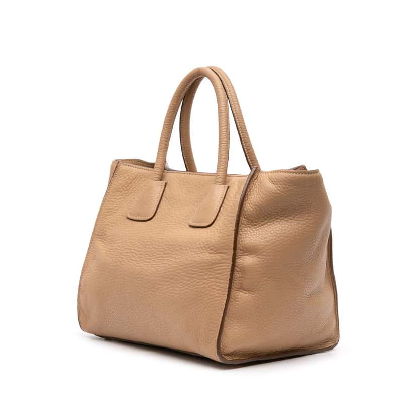 Prada Vitello Phenix Shopping Tote Brown Leather Good condition - Back View
