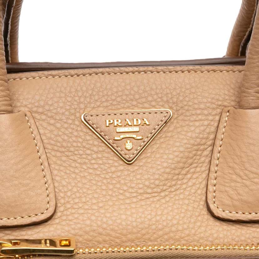 Prada Vitello Phenix Shopping Tote Brown Leather Good condition - Box View