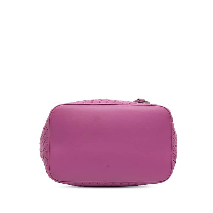 Bottega Veneta Nappa Intrecciato Bucket Bag Purple Leather Good condition - Inside View