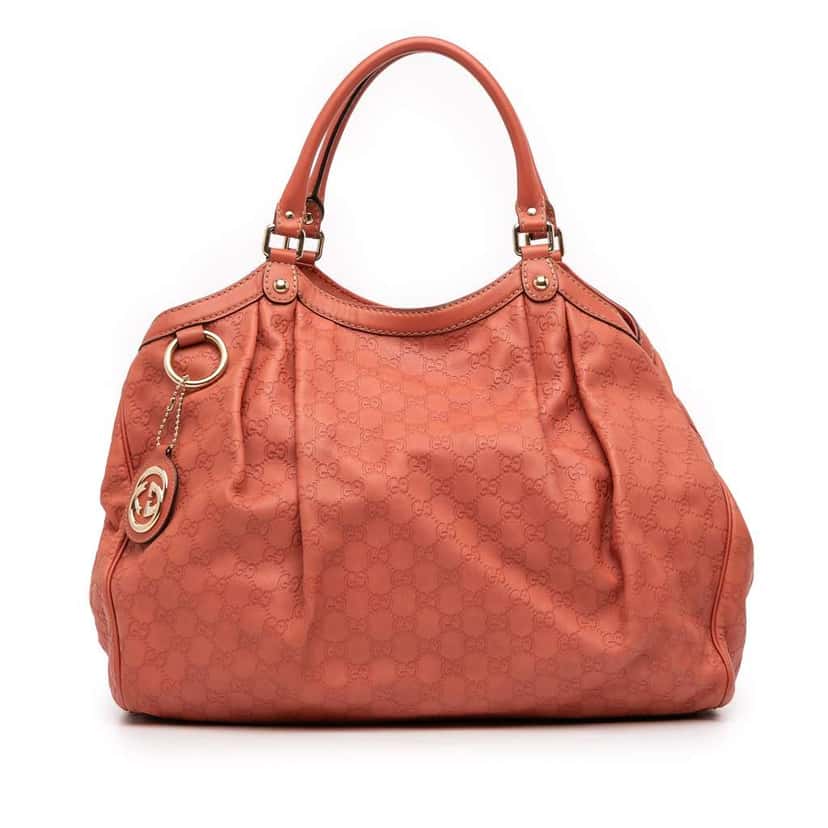 Gucci Large Guccissima Sukey Tote Orange Leather Good condition - Front View