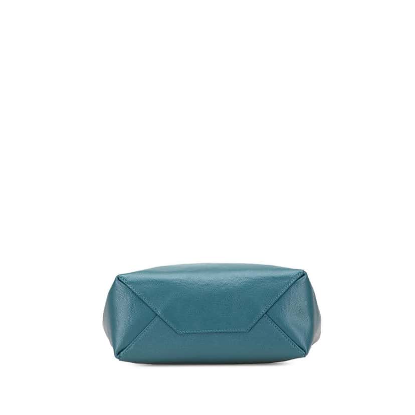 Celine Small Grained Calfskin Vertical Cabas Satchel Blue Leather Very good condition - Inside View