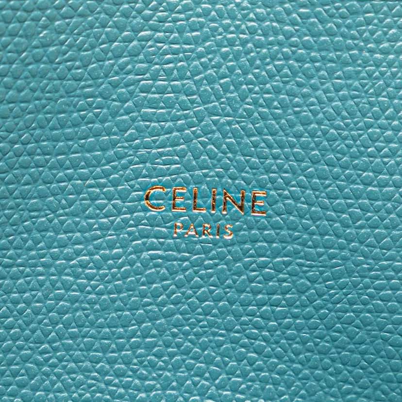 Celine Small Grained Calfskin Vertical Cabas Satchel Blue Leather Very good condition - Box View