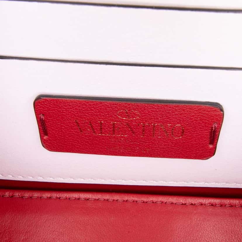 Valentino Small Leather VLTN Chain Crossbody White Leather Good condition - Box View