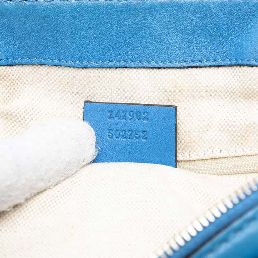 Gucci Guccissima Sukey Satchel Blue Leather Good condition - Box View