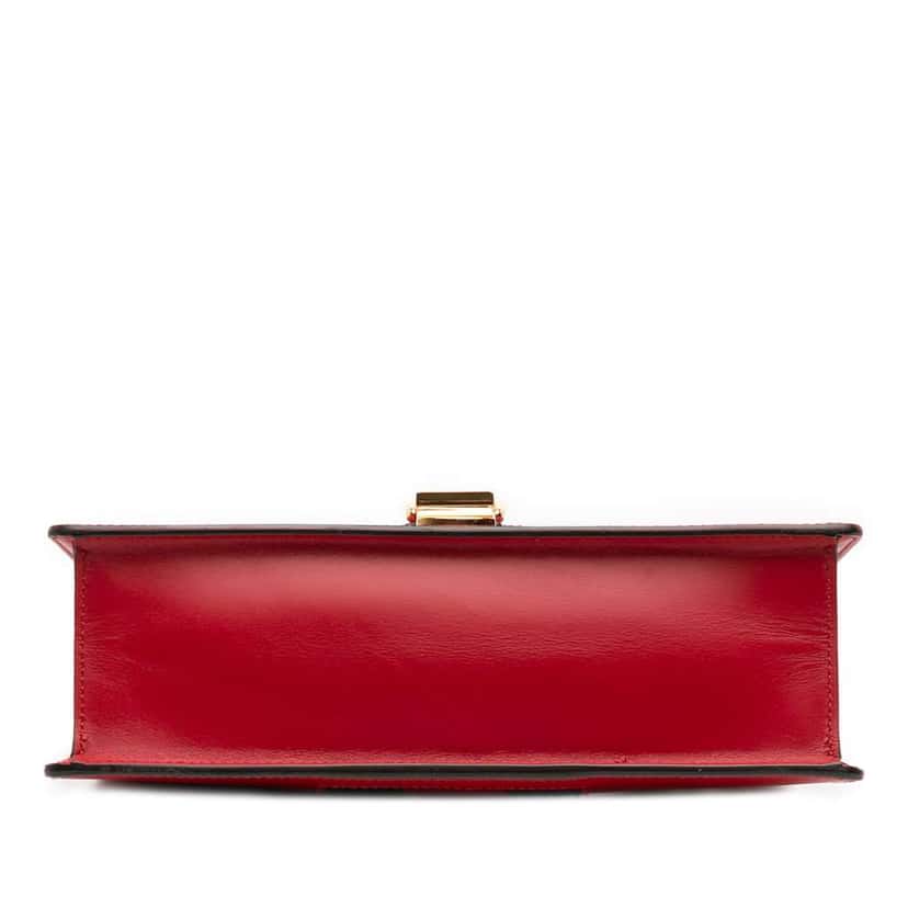 Gucci Small Leather Sylvie Web Satchel Red Leather Good condition - Inside View