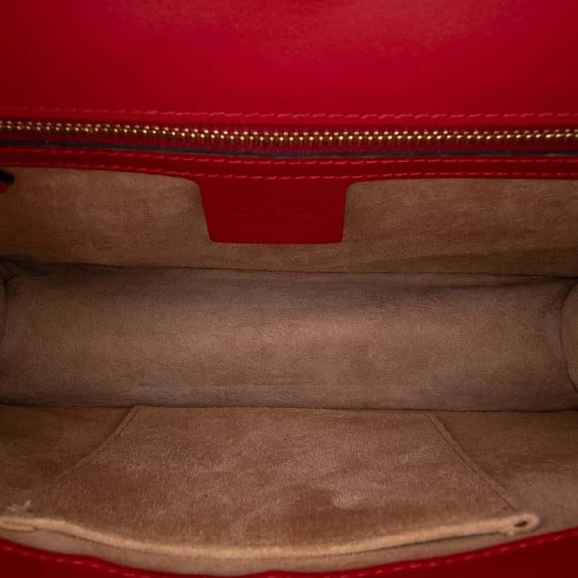 Gucci Small Leather Sylvie Web Satchel Red Leather Good condition - Model View
