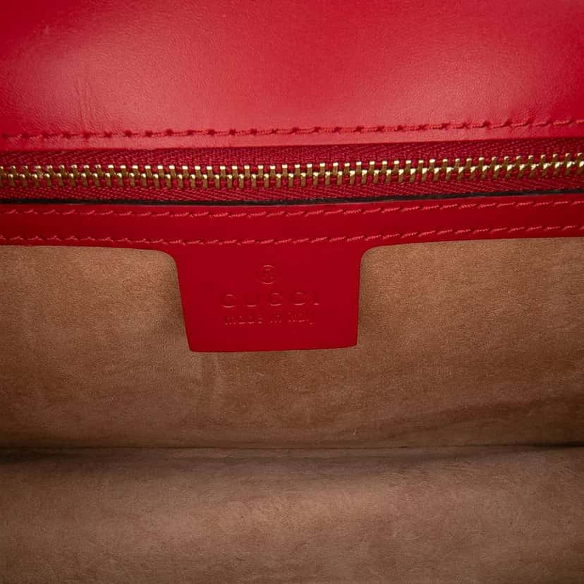 Gucci Small Leather Sylvie Web Satchel Red Leather Good condition - Box View