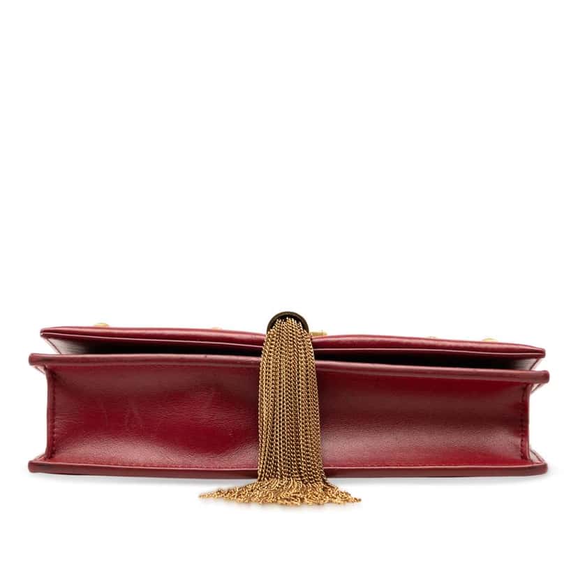 Saint Laurent Calfskin Heart Studded Classic Monogram Kate Tassel Wallet on Chain Red Leather Good condition - Inside View