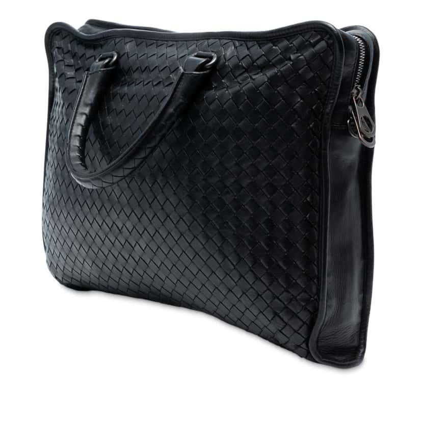 Bottega Veneta Nappa Intrecciato Business Bag Black Leather Good condition - Back View