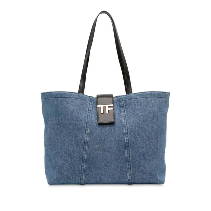 Tom Ford Small Denim TF Tote Blue Denim Good condition - Front View