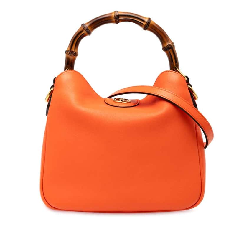 Gucci Small Leather Bamboo Diana Satchel Orange Leather Good condition - Front View