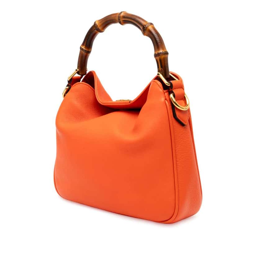 Gucci Small Leather Bamboo Diana Satchel Orange Leather Good condition - Back View