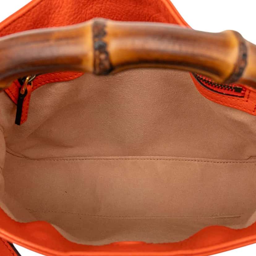 Gucci Small Leather Bamboo Diana Satchel Orange Leather Good condition - Model View