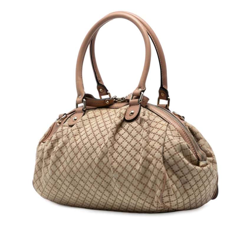 Gucci Diamante Canvas Sukey Satchel Brown Canvas Good condition - Back View