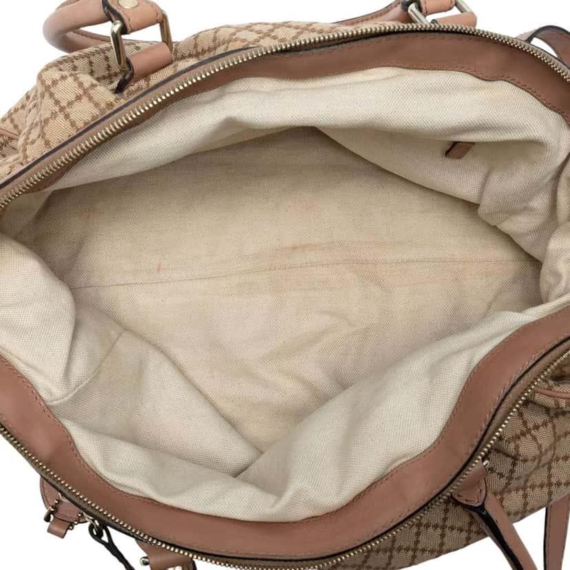 Gucci Diamante Canvas Sukey Satchel Brown Canvas Good condition - Model View