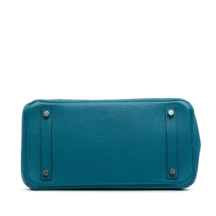 Hermès Togo Birkin Retourne 30 Blue Leather Good condition - Inside View