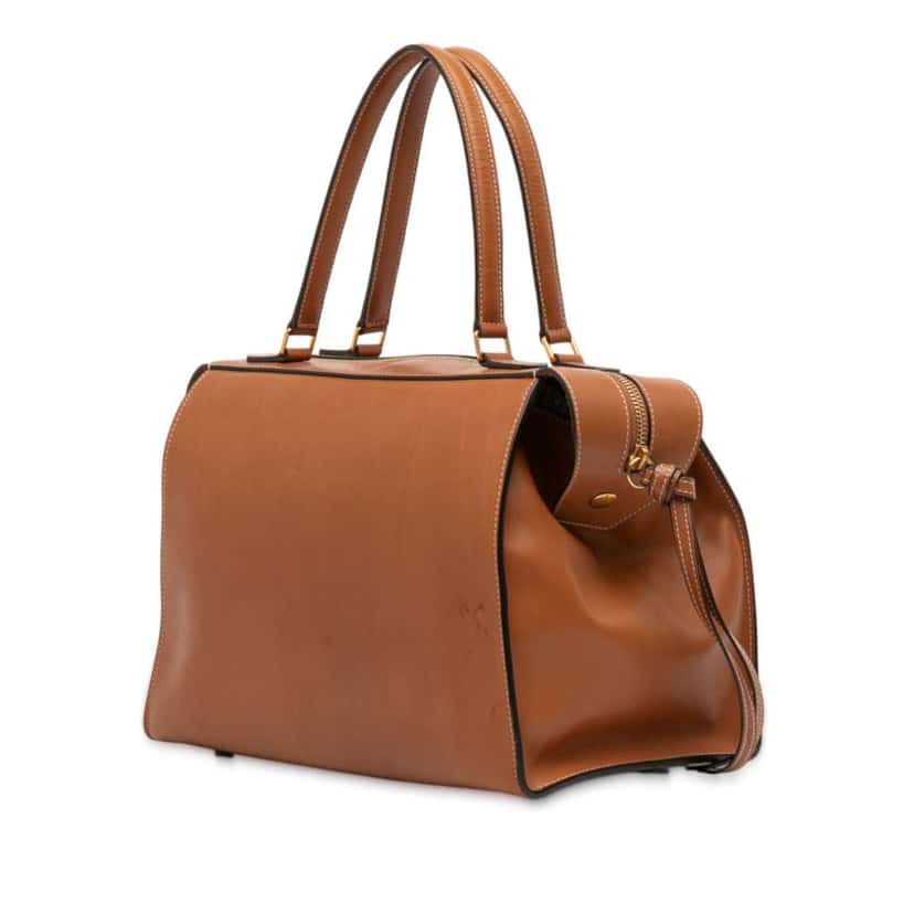 Celine Small Smooth Calfskin Ring Handbag Brown Leather Good condition - Back View