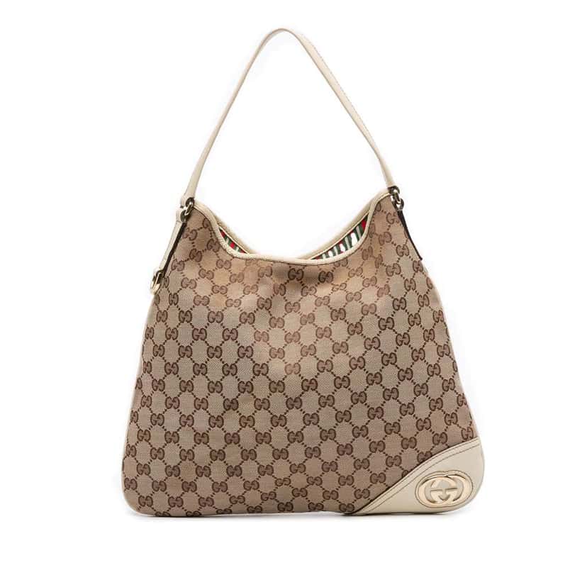 Gucci GG Canvas New Britt Hobo Brown Canvas Good condition - Front View