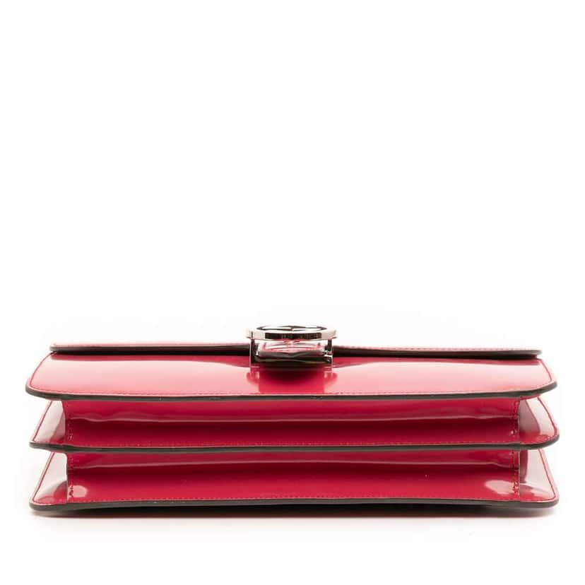 Gucci Medium Patent Dollar Interlocking G Crossbody Red Leather Good condition - Inside View