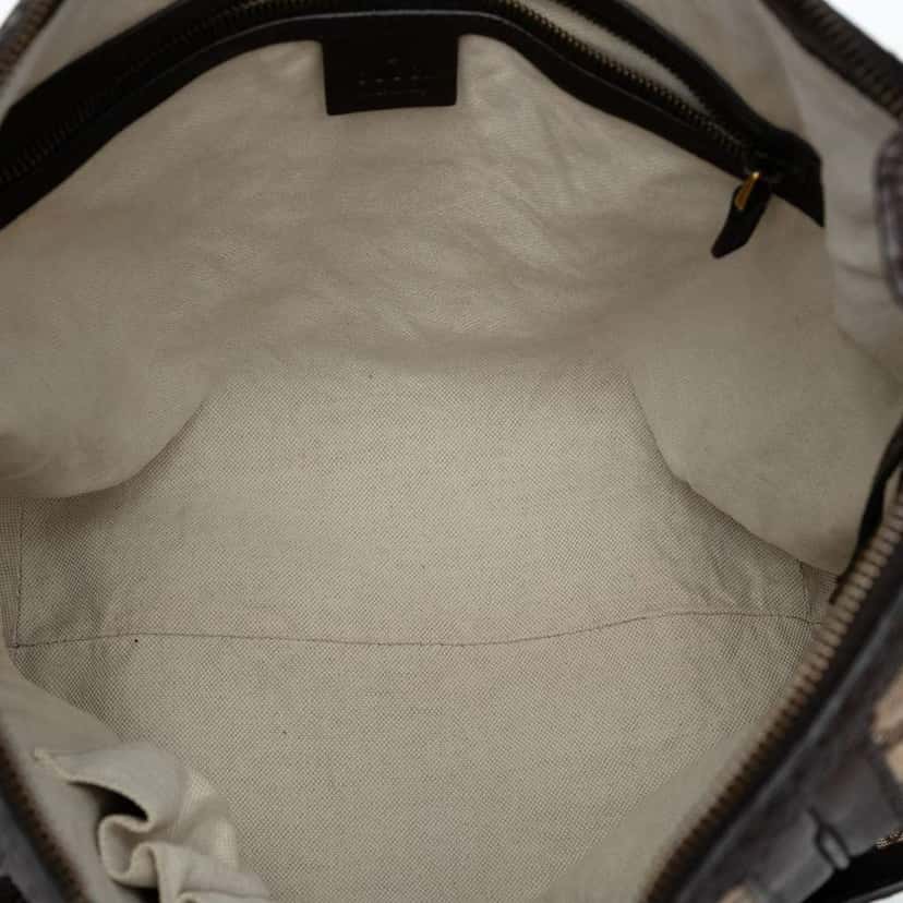 Gucci Medium GG Canvas Running Satchel Brown Canvas Good condition - Model View