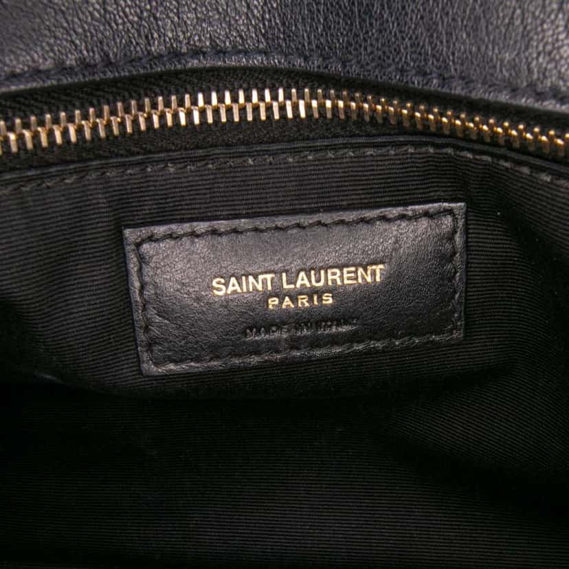 Saint Laurent Mini Quilted Lambskin Becky Chain Shoulder Bag Black Leather Good condition - Box View