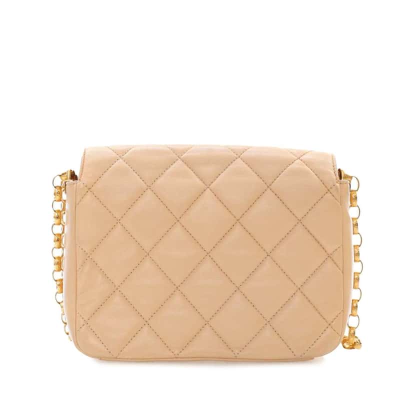 Chanel Medium Quilted Lambskin CC Coin Flap Brown Leather Good condition - Back View