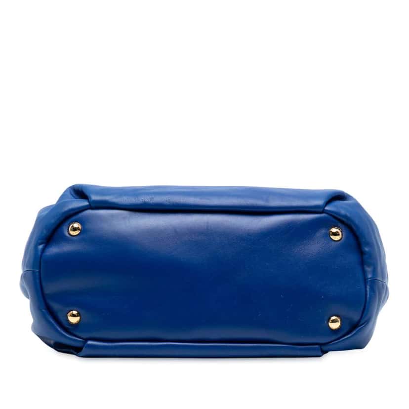 Prada Nappa Antique Bow Satchel Blue Leather Good condition - Inside View
