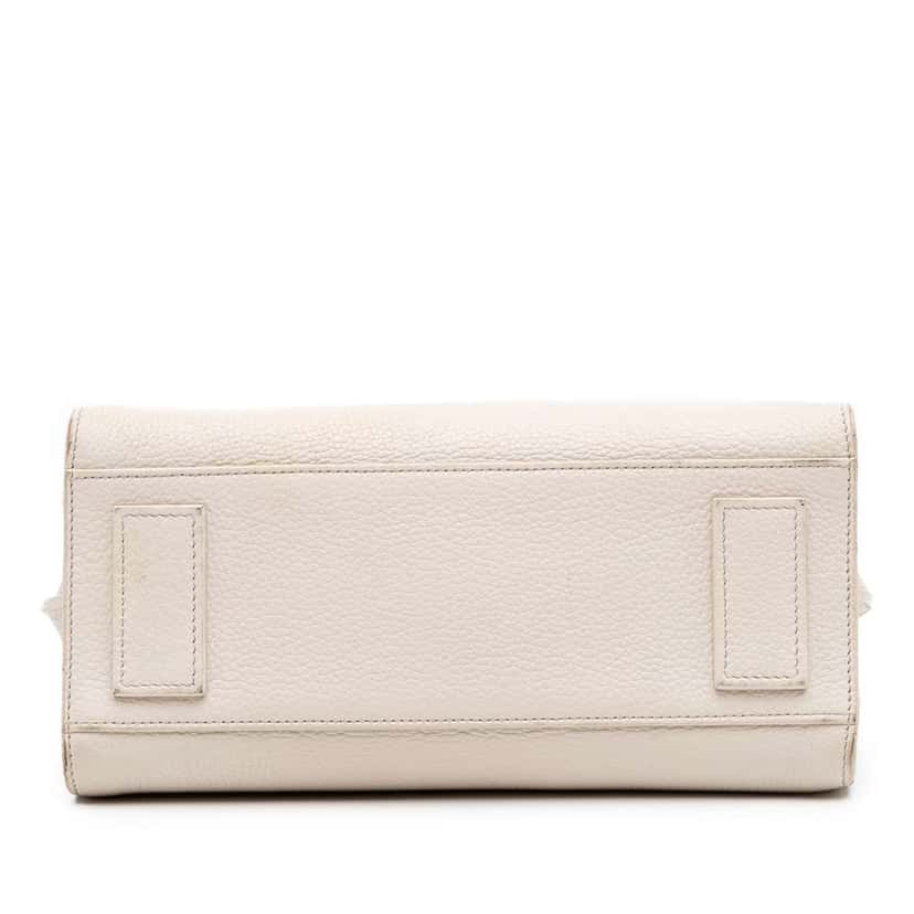 Saint Laurent Baby Grained Calfskin Sac de Jour Satchel White Leather Good condition - Inside View