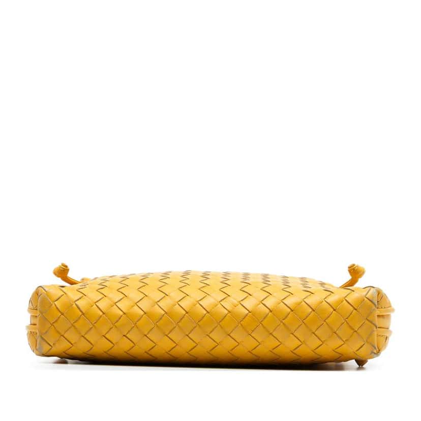 Bottega Veneta Nappa Intrecciato Nodini Crossbody Yellow Leather Good condition - Inside View