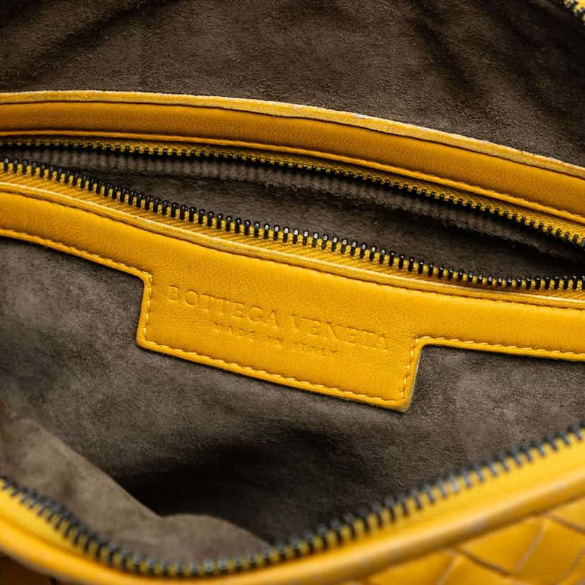 Bottega Veneta Nappa Intrecciato Nodini Crossbody Yellow Leather Good condition - Box View