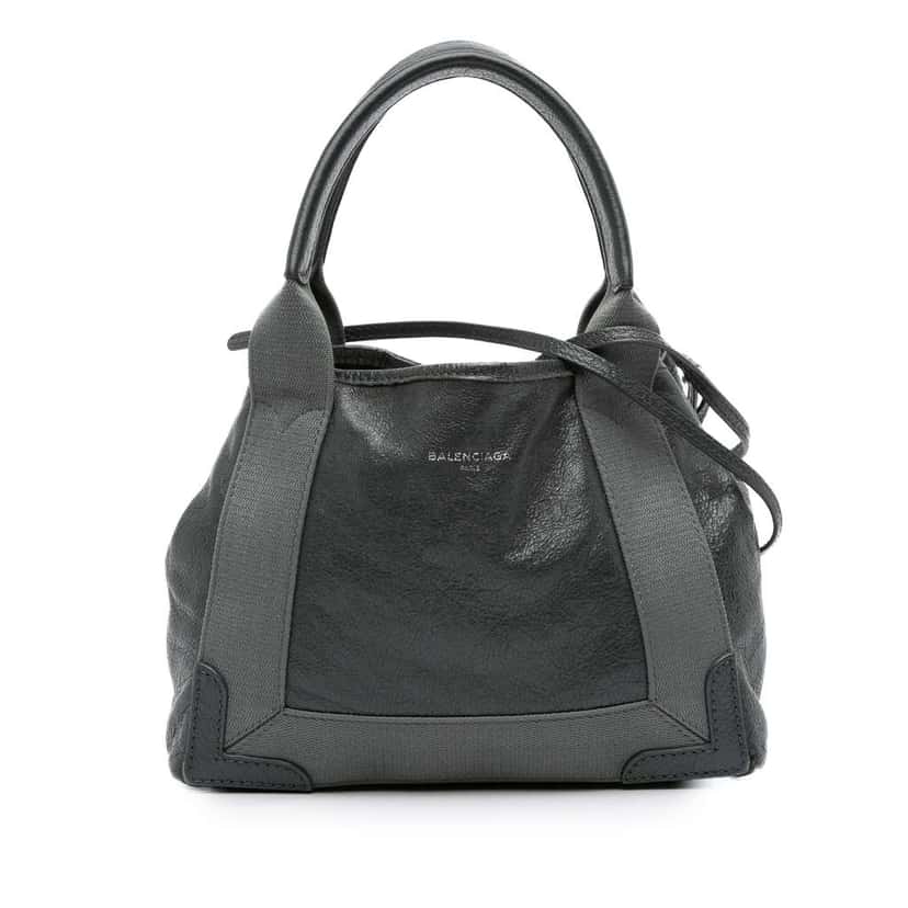 Balenciaga Leather Navy Cabas Satchel XS Black Leather Good condition - Front View