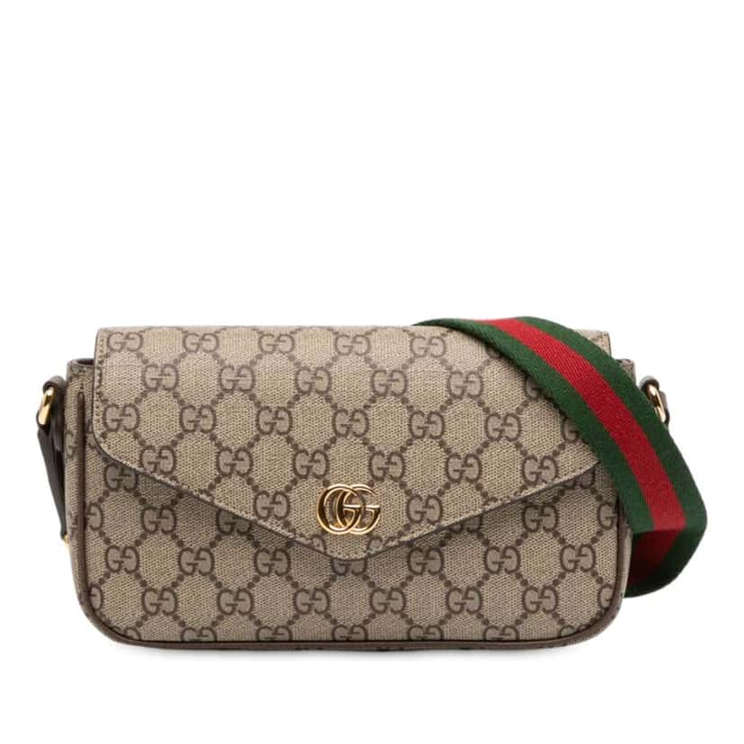 Gucci GG Supreme Ophidia Pochette Crossbody Brown Canvas Good condition - Front View