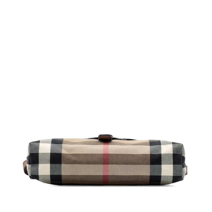 Burberry Small House Check Canvas and Leather Horseshoe Milton Crossbody Brown Canvas Good condition - Inside View