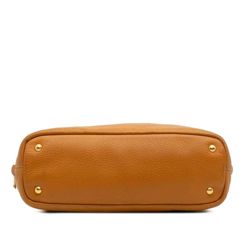 Prada Vitello Daino Side Zip Tote Brown Leather Good condition - Inside View