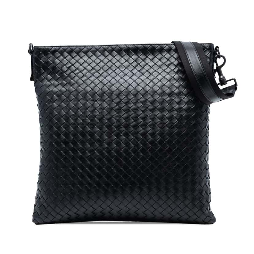 Bottega Veneta Nappa Intrecciato VN Crossbody Black Leather Good condition - Front View