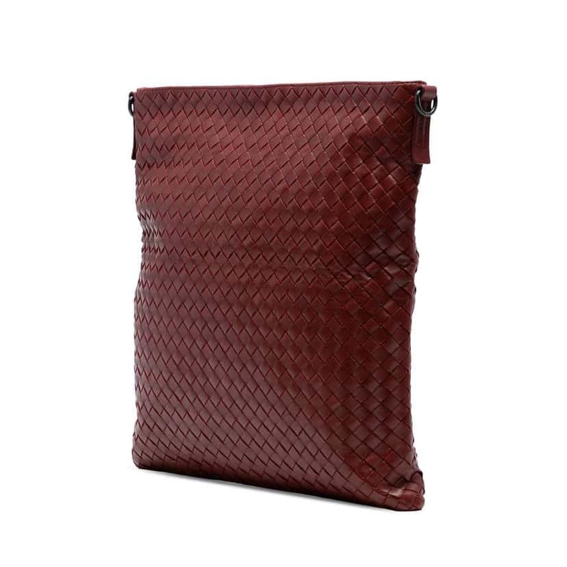 Bottega Veneta Nappa Intrecciato Crossbody Red Leather Good condition - Back View