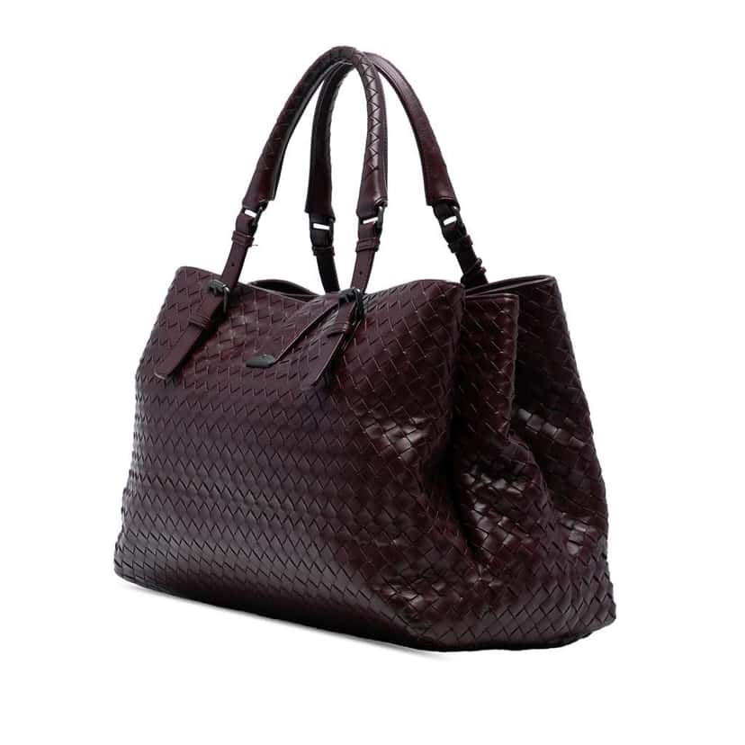 Bottega Veneta Medium Nappa Intrecciato Roma Tote Red Leather Good condition - Back View
